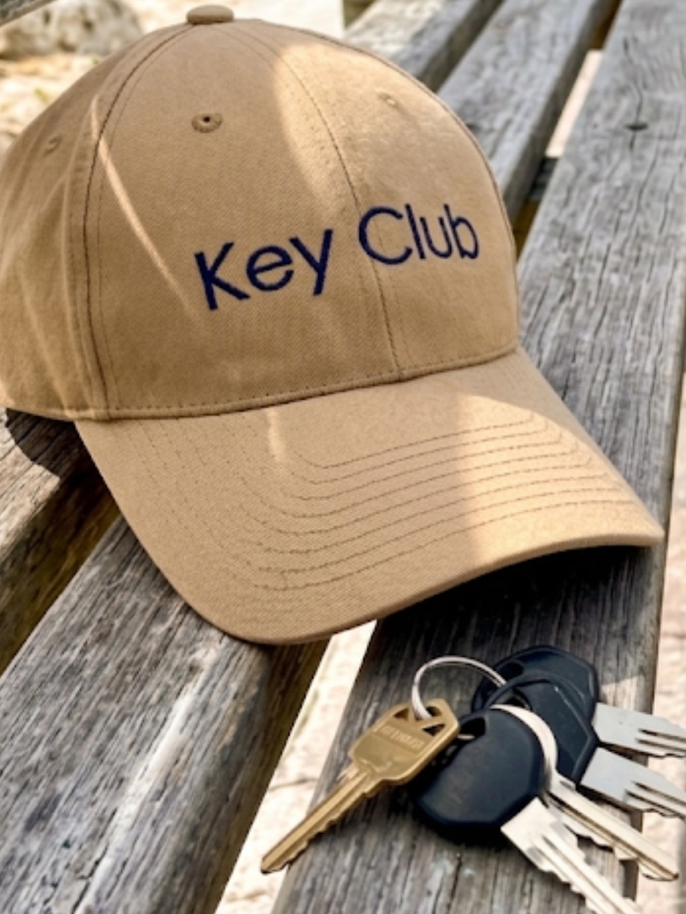 Key Club Khaki Velcro Back Hat Key Club Collector Hat FL Key Club Embroidered